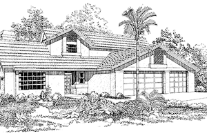 Mediterranean Exterior - Front Elevation Plan #72-921