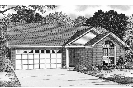 Exterior - Front Elevation 3 for Ranch House Plan #17-2796 - 3 bed, 2 bath