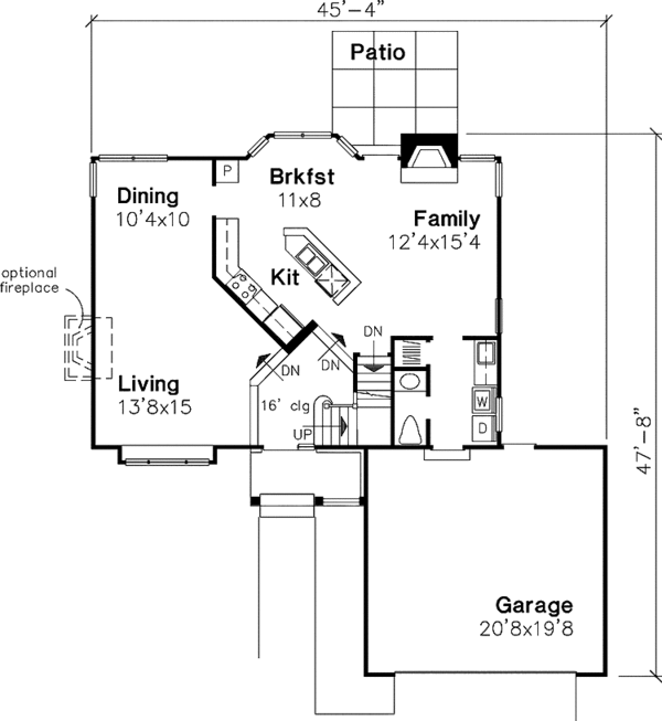 House Plan Design - Colonial Floor Plan - Main Floor Plan #320-639