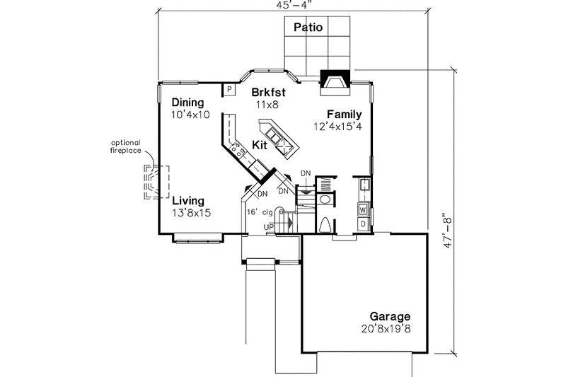 Dream House Plan - Floor Plan - Main Floor for Colonial House Plan #320-639 - 4 bed, 2.5 bath