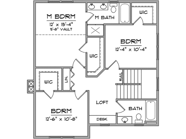 House Plan Design - Prairie Floor Plan - Upper Floor Plan #981-12
