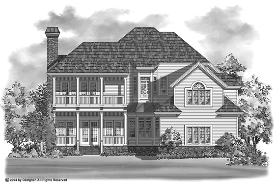 Exterior - Rear Elevation for Victorian House Plan #930-198 - 3 bed, 3.5 bath