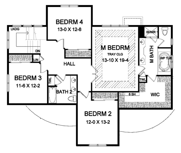 Architectural House Design - Traditional Floor Plan - Upper Floor Plan #328-392