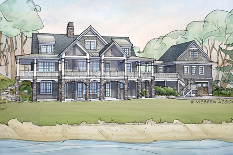 Architectural House Design - Exterior - Rear Elevation 3 for Traditional House Plan #928-262 - 5 bed, 5.5 bath