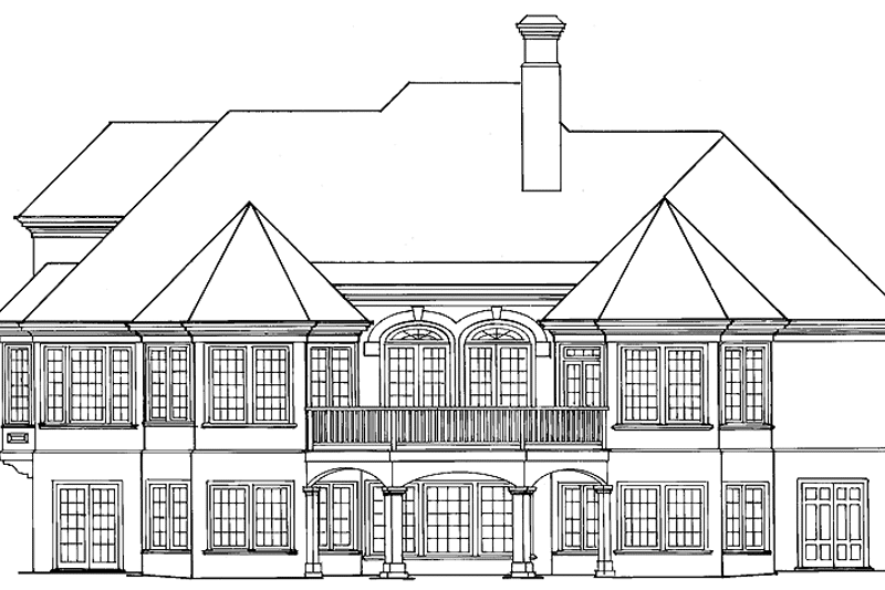 Dream House Plan - Exterior - Rear Elevation for Country House Plan #429-205 - 4 bed, 3.5 bath
