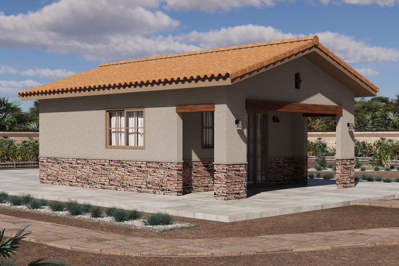 Mediterranean Style House Plan - 0 Beds 1 Baths 306 Sq/Ft Plan #1106-85 Exterior