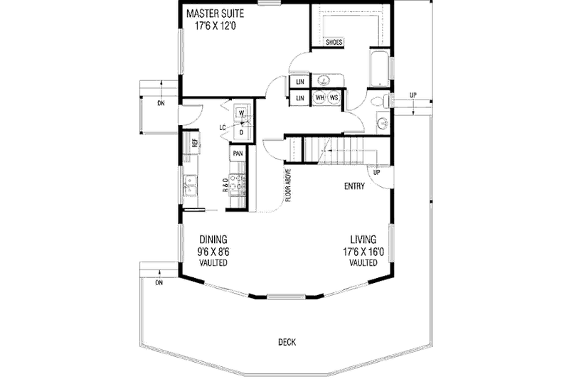 Dream House Plan - Floor Plan - Main Floor for Modern House Plan #60-598 - 3 bed, 1.5 bath