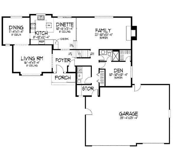 Dream House Plan - Craftsman Floor Plan - Main Floor Plan #51-855