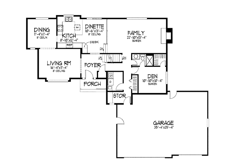 Home Plan - Floor Plan - Main Floor for Craftsman House Plan #51-855 - 4 bed, 3 bath