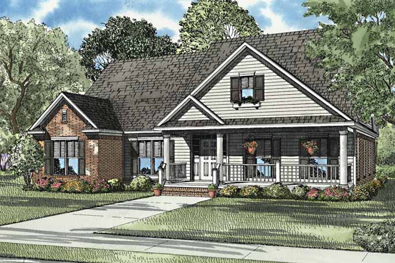 Home Plan - Country Exterior - Front Elevation Plan #17-3242