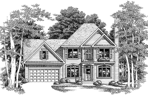 Exterior - Front Elevation 3 for Colonial House Plan #927-92 - 4 bed, 2.5 bath