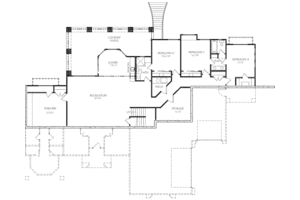 Floor Plan - Lower Floor for Mediterranean House Plan #24-279 - 6 bed, 5.5 bath
