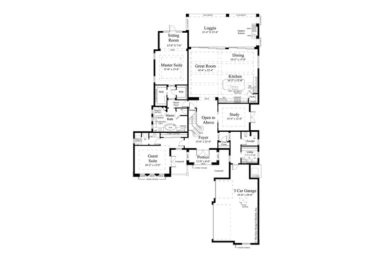 Dream House Plan - Floor Plan - Main Floor for Mediterranean House Plan #930-449 - 3 bed, 3.5 bath