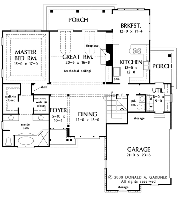 Architectural House Design - Country Floor Plan - Main Floor Plan #929-636