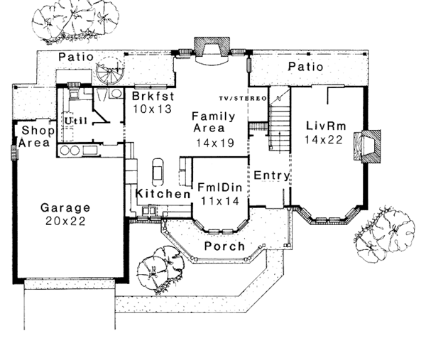 Architectural House Design - Country Floor Plan - Main Floor Plan #310-1112