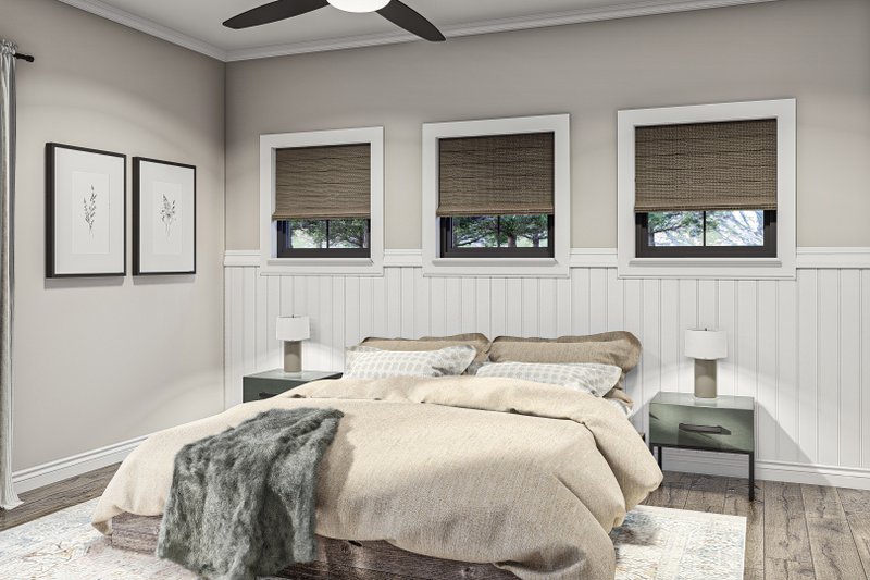 Architectural House Design - Interior - Master Bedroom for Farmhouse House Plan #455-208 - 2 bed, 2 bath