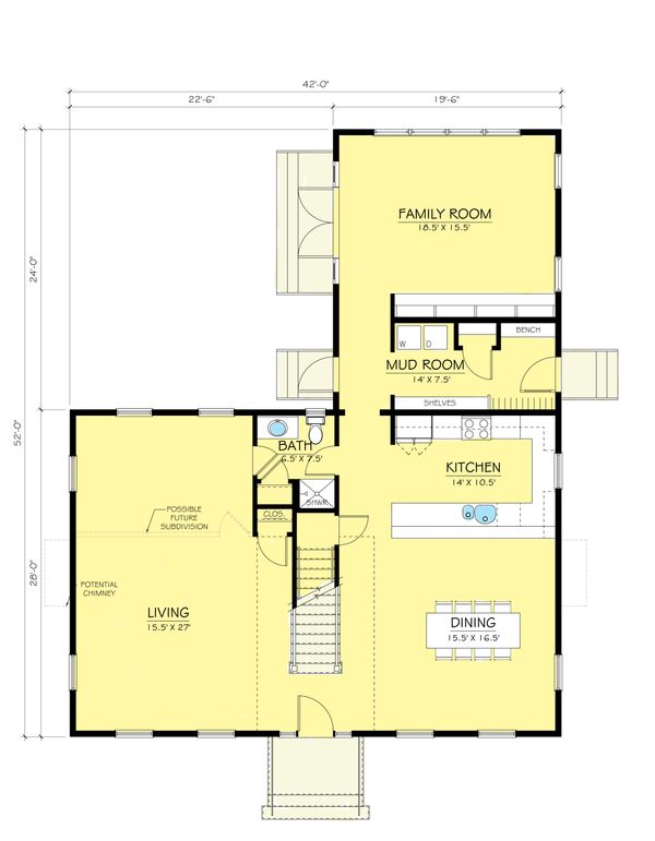 Colonial Floor Plan - Main Floor Plan #903-2