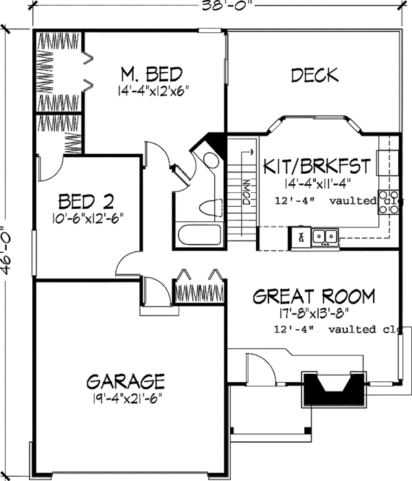 House Design - Ranch Floor Plan - Main Floor Plan #320-566