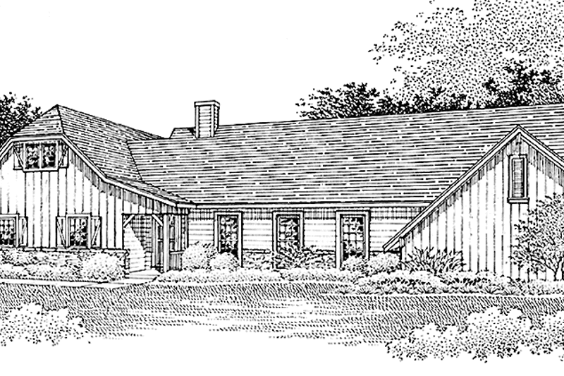 Home Plan - Exterior - Front Elevation 3 for Traditional House Plan #45-402 - 3 bed, 2 bath