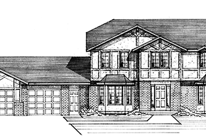Architectural House Design - Tudor Exterior - Front Elevation Plan #51-879