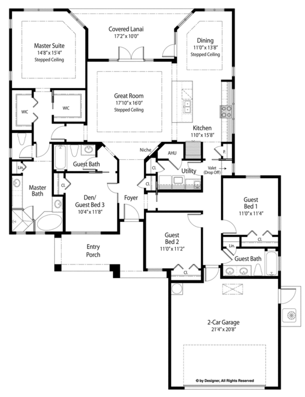 House Design - Mediterranean Floor Plan - Main Floor Plan #938-81