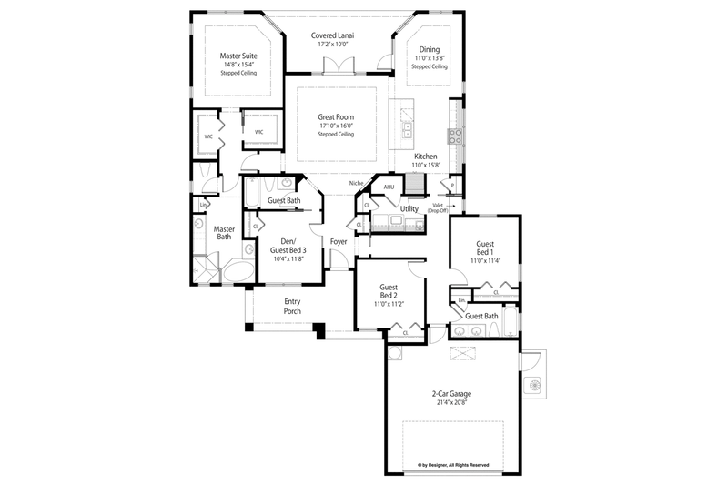 Architectural House Design - Floor Plan - Main Floor for Mediterranean House Plan #938-81 - 4 bed, 3 bath