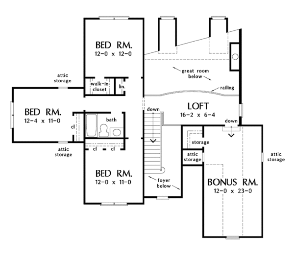 Architectural House Design - Country Floor Plan - Upper Floor Plan #929-607