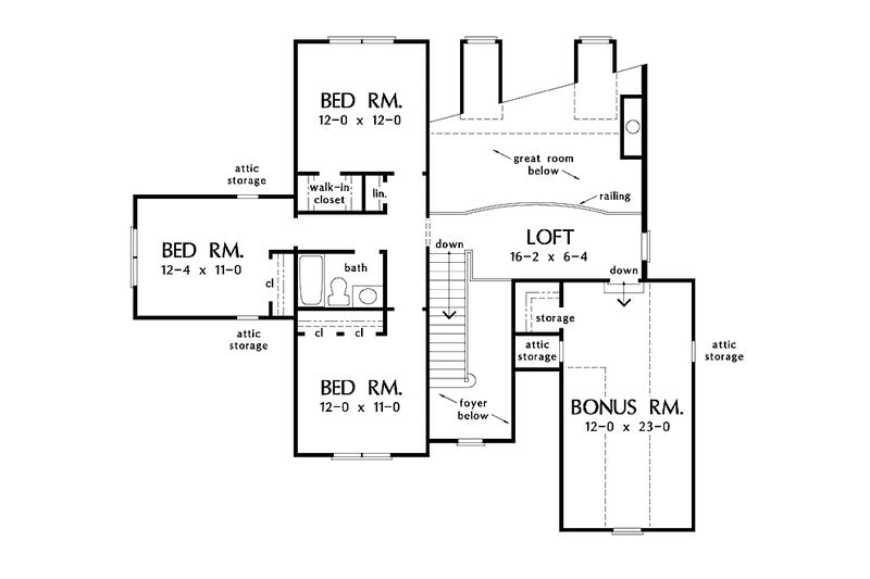 Home Plan - Floor Plan - Upper Floor for Country House Plan #929-607 - 4 bed, 2.5 bath