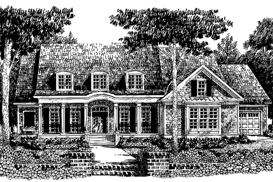 Exterior - Front Elevation 3 for Country House Plan #927-284 - 4 bed, 3.5 bath