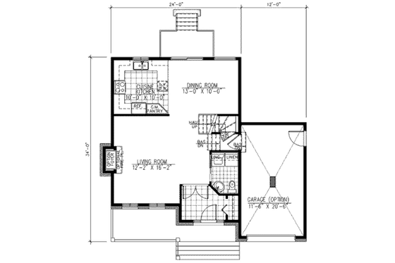 Floor Plan - Main Floor for European House Plan #138-229 - 3 bed, 1.5 bath