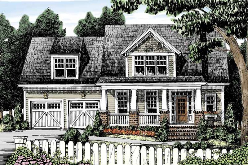 House Blueprint - Exterior - Front Elevation 3 for Craftsman House Plan #927-887 - 3 bed, 2.5 bath