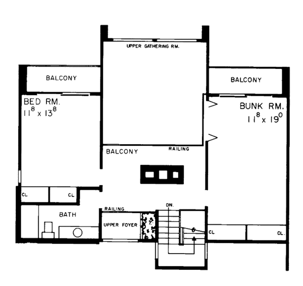 House Blueprint - Contemporary Floor Plan - Upper Floor Plan #72-641