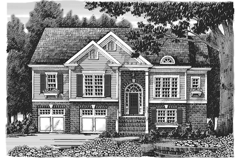 House Blueprint - Exterior - Front Elevation 3 for Colonial House Plan #927-912 - 3 bed, 2 bath