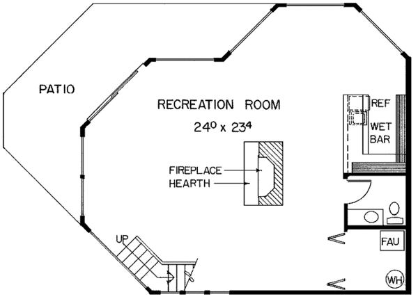 House Blueprint - Contemporary Floor Plan - Lower Floor Plan #60-844