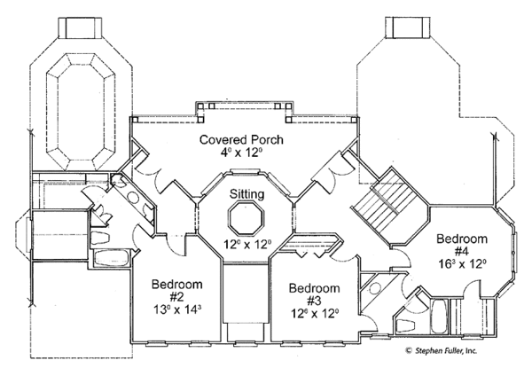 House Design - Colonial Floor Plan - Upper Floor Plan #429-428