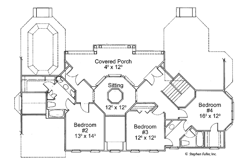 Home Plan - Floor Plan - Upper Floor for Colonial House Plan #429-428 - 4 bed, 3.5 bath