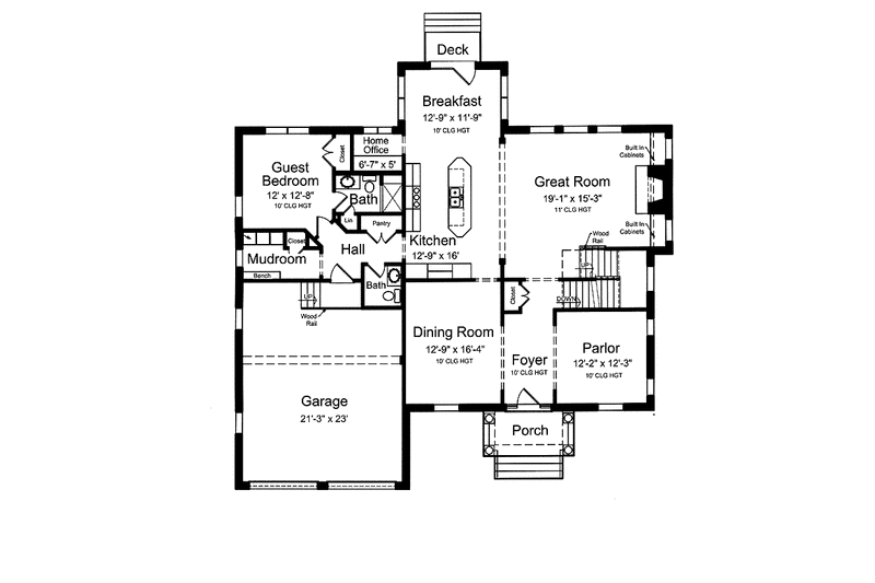 Home Plan - Floor Plan - Main Floor for Classical House Plan #46-823 - 6 bed, 5.5 bath
