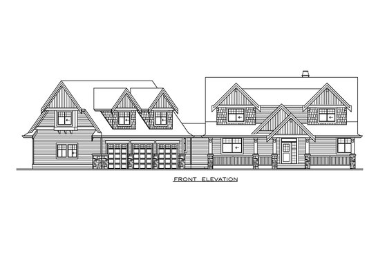 Exterior - Front Elevation 3 for Farmhouse House Plan #1100-24 - 4 bed, 2.5 bath