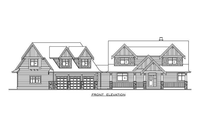 Dream House Plan - Exterior - Front Elevation 3 for Farmhouse House Plan #1100-24 - 4 bed, 2.5 bath