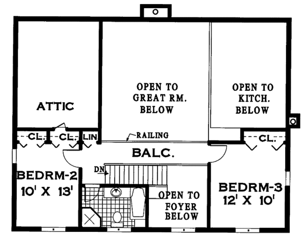 Dream House Plan - Colonial Floor Plan - Upper Floor Plan #3-245