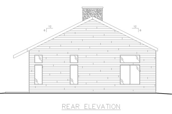 Exterior - Rear Elevation for Modern House Plan #117-969 - 2 bed, 2 bath