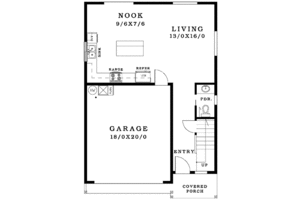 Floor Plan - Main Floor for Craftsman House Plan #943-13 - 3 bed, 2.5 bath