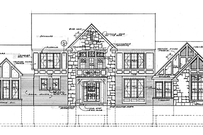 Architectural House Design - Tudor Exterior - Front Elevation Plan #72-876