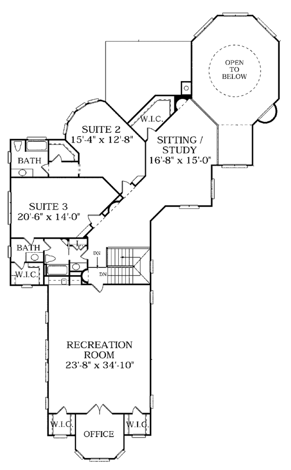 Home Plan - Mediterranean Floor Plan - Upper Floor Plan #453-323