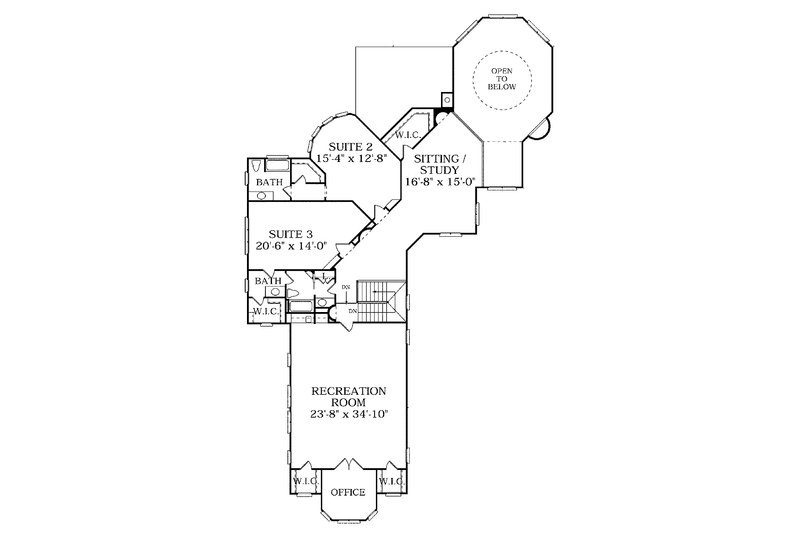 Home Plan - Floor Plan - Upper Floor for Mediterranean House Plan #453-323 - 4 bed, 4.5 bath