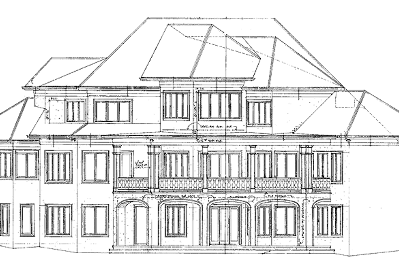 Architectural House Design - Exterior - Rear Elevation for Mediterranean House Plan #453-326 - 5 bed, 4.5 bath