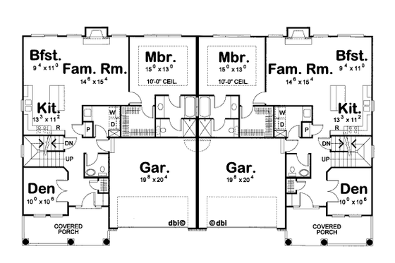 Floor Plan - Main Floor for Cottage House Plan #20-1267 - 3 bed, 2.5 bath