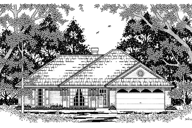 Architectural House Design - Country Exterior - Front Elevation Plan #42-560