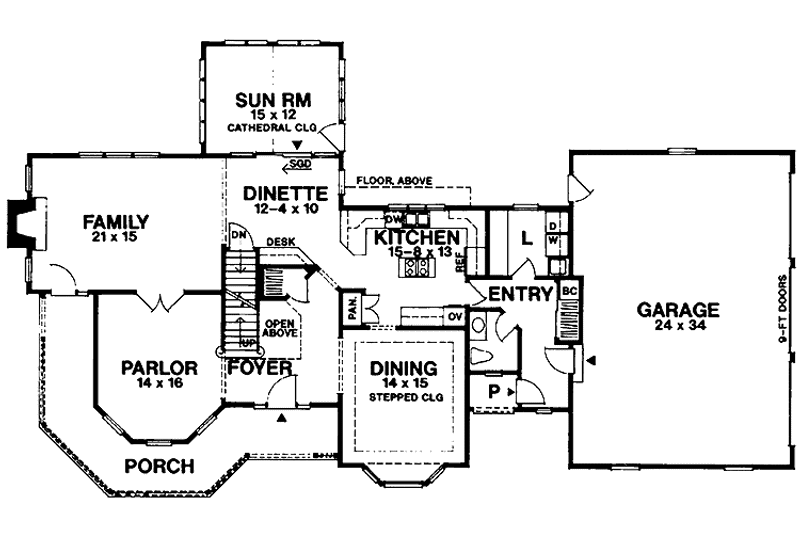 Home Plan - Floor Plan - Main Floor for Country House Plan #328-264 - 3 bed, 2.5 bath