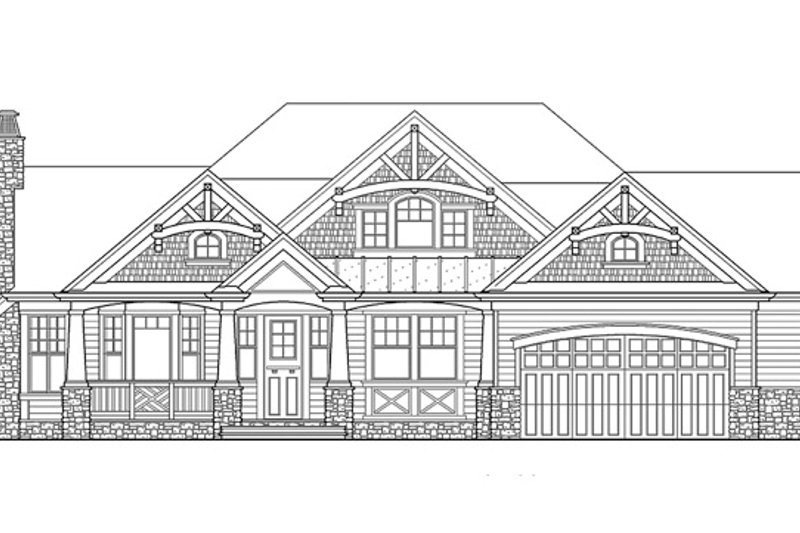 Home Plan - Exterior - Front Elevation 4 for Traditional House Plan #132-542 - 3 bed, 2 bath